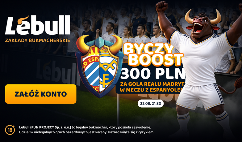 Real rusza po ligowy start. Lebull daje 300 PLN za gola z Espanyolem
