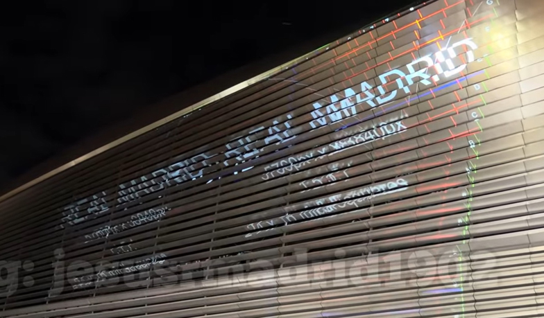 Foto: Kolejne testy mappingu na fasadzie Bernabéu [VIDEO]
