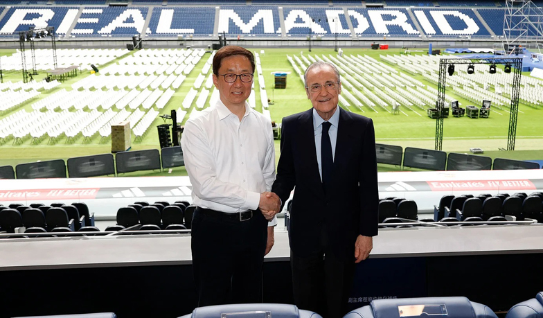 Foto: Florentino przyjął wiceprzewodniczącego Chińskiej Republiki Ludowej na Bernabéu