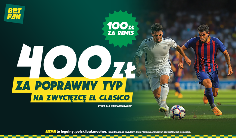 Foto: 400 zł za poprawny typ na zwycięzcę El Clásico!