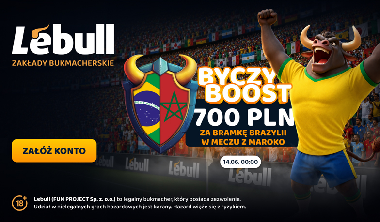Nawet 700 PLN bonusu za gola Brazylii! Lebull przygotował promocję na hit mundialu