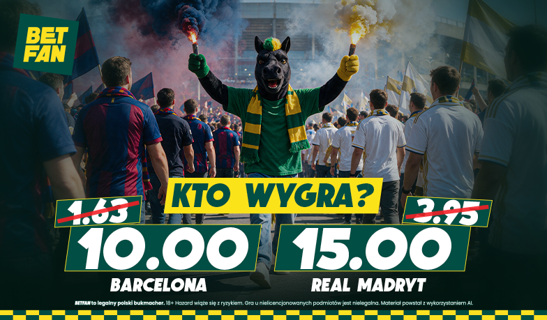 Kurs 15.0 na wygraną Realu w BETFAN! Sprawdź ofertę na El Clasico