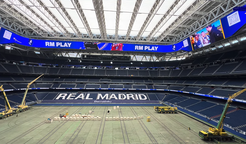 Drugi pierścień LED na Bernabéu jest niemal gotowy, trwają też prace nad ograniczeniem hałasu [VIDEO]