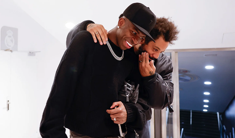 Foto: Marcelo pojawił się na Bernabéu i spotkał z piłkarzami Realu po meczu