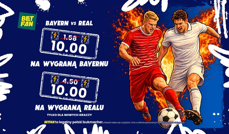 Kurs 10.00 na wygraną Realu! Obstaw ćwierćfinał Ligi Mistrzów w BETFAN
