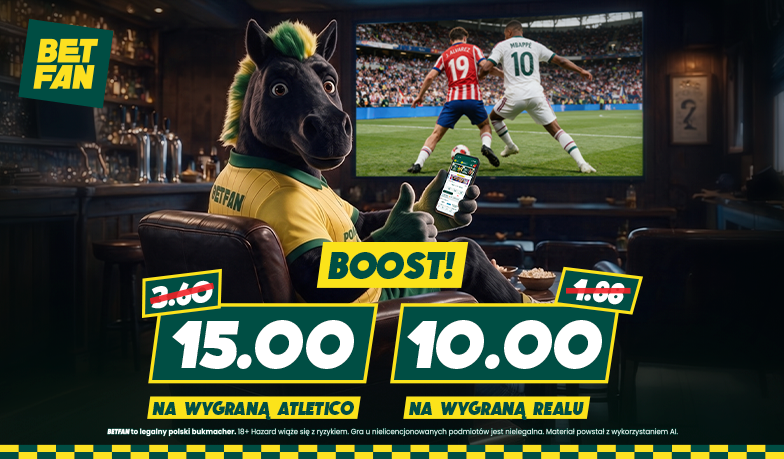 BETFAN daje kurs 10.0 na wygraną Realu w derbach Madrytu!
