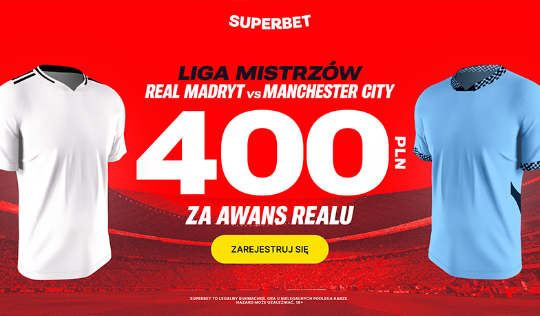 Foto: Real wyrzuci za burtę Manchester City? Postaw na awans Królewskich i zgarnij 400 zł!