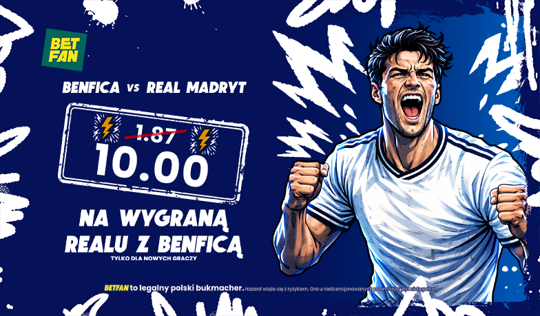 Foto: Kurs 10.00 na wygraną Realu Madryt z Benficą! Sprawdź promocję w BETFAN