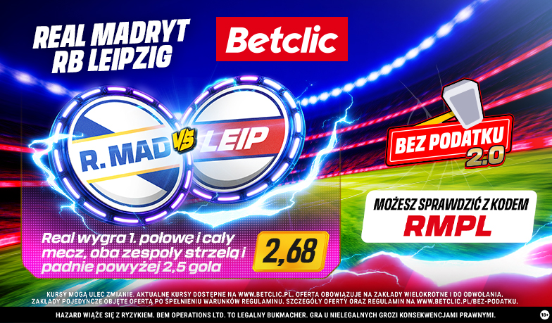 Real Madryt – RB Lipsk w Lidze Mistrzów! Kurs 2,68 i kod RMPL w Betclic