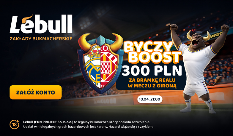 300 PLN za minimum jednego gola Realu w meczu z Gironą! Nowa oferta bukmachera