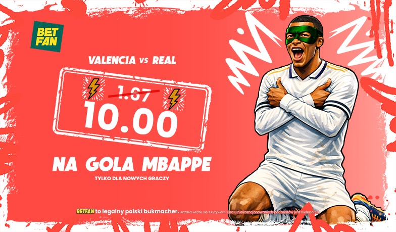 Foto: Szalony kurs 10.00 na gola Mbappe z Valencią!