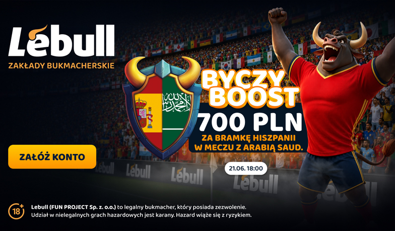 Hiszpania bez marginesu błędu. 700 PLN od Lebull za gola z Arabią Saudyjską